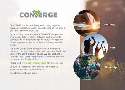 Converge is a festival for Biblical Unitarians - Hiram | Religious Organizations | Logo