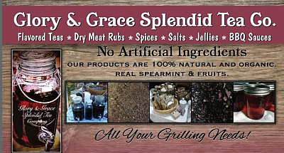 Glory and Grace Splendid Tea Co - Sarepta | Retail | Logo